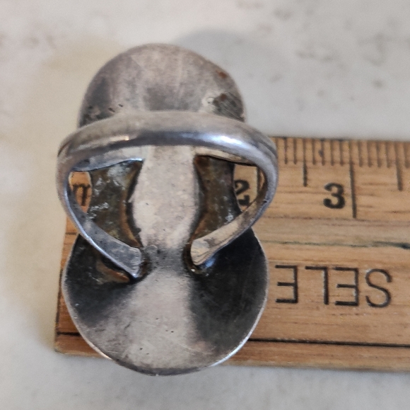 Vintage Navajo NA Ring Sterling Silver Turquoise - Picture 10 of 14